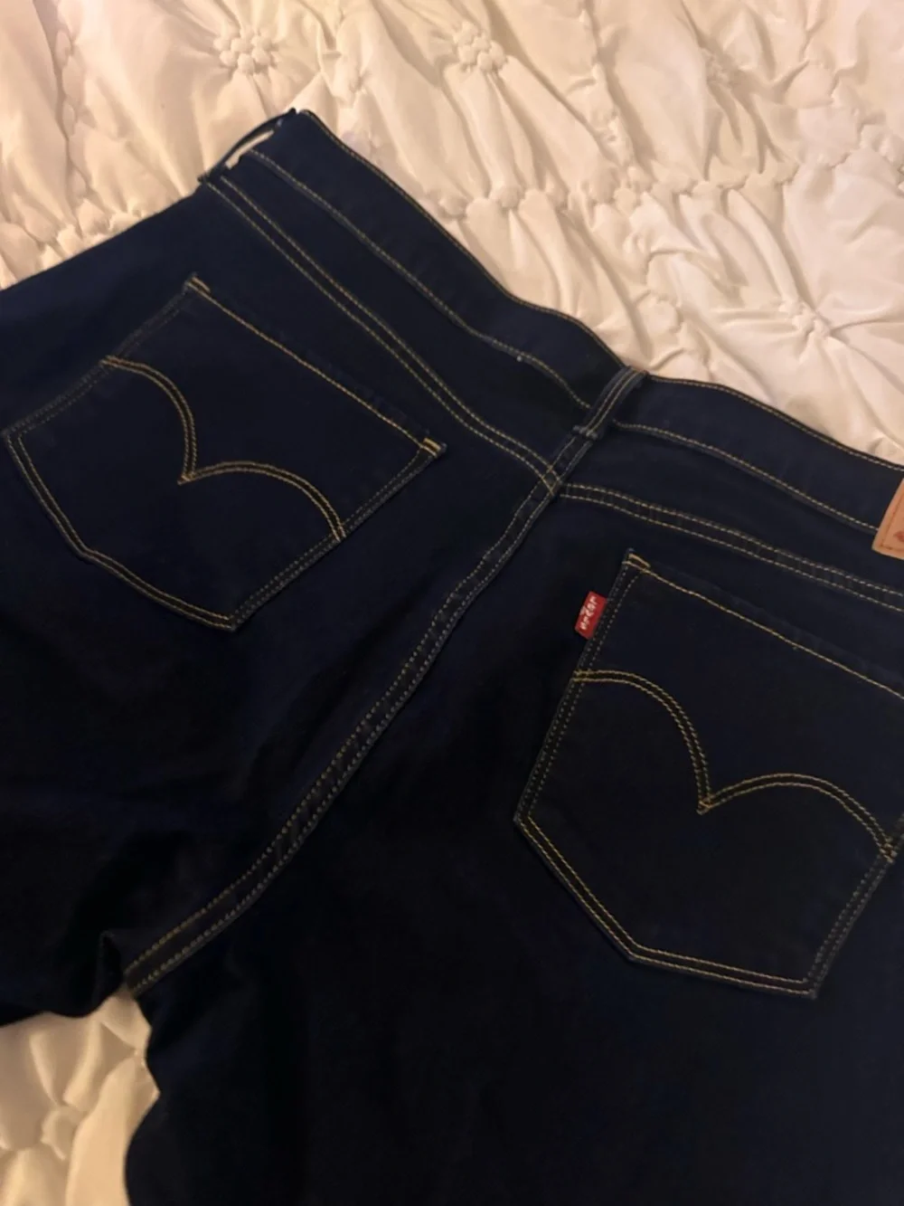 Levi's navy blue Skinny Jeans with Contrast Stitching - Picture 3 of 5